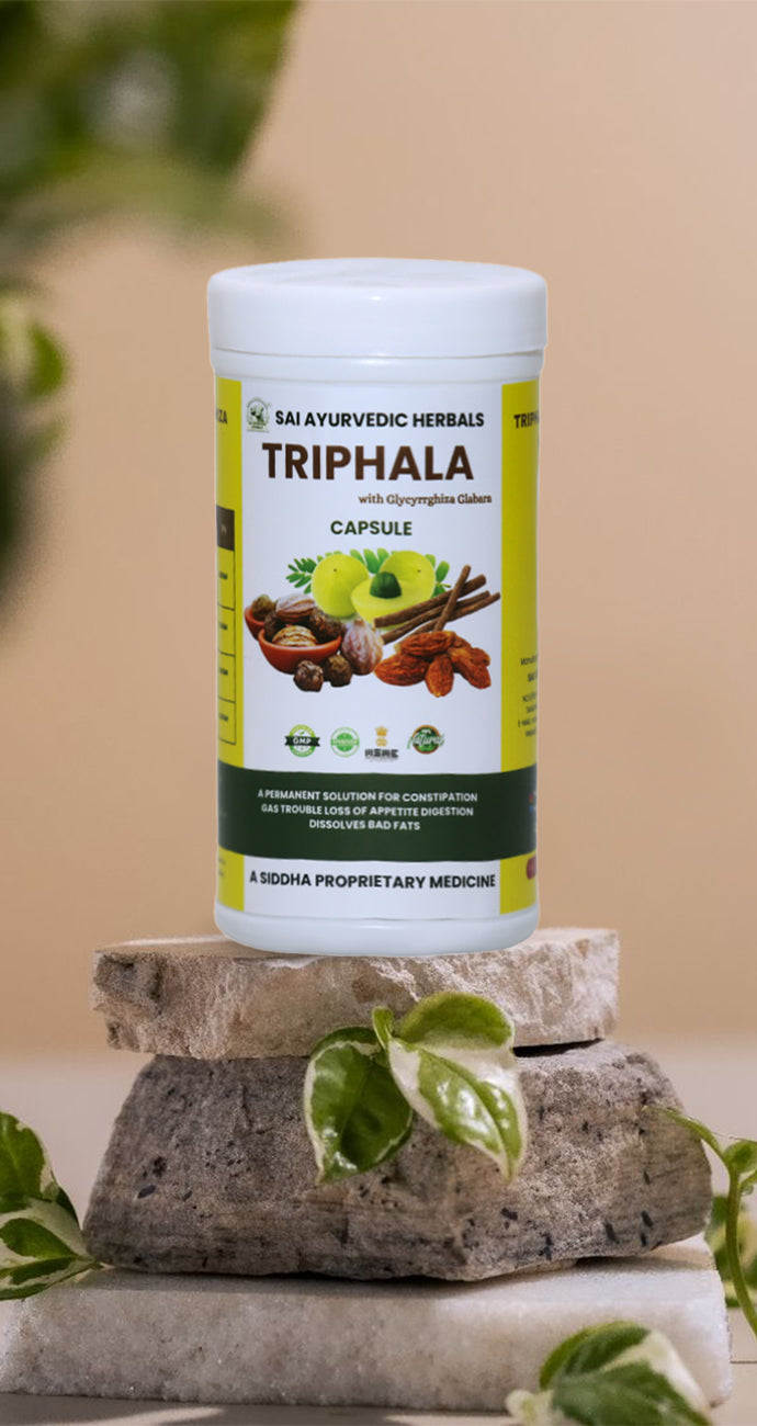 Triphala & Glycyrrhiza Glabra Herbal Capsules (500mg, 300 Capsules)